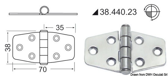 Cerniera standard 70x38 mm